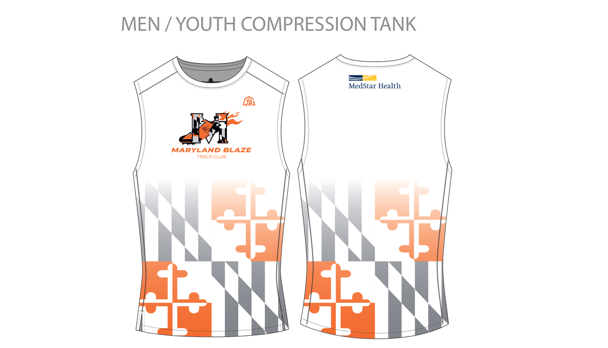Maryland Blaze - Boys Compression Tank - White (521) - TrackBarn