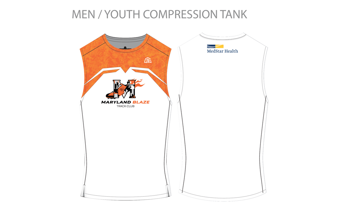 Maryland Blaze - Boys Compression Tank - White (525) - TrackBarn
