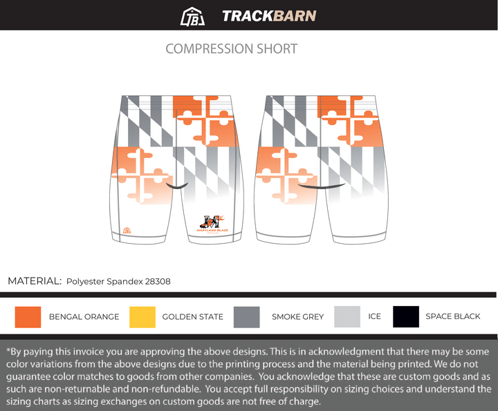 Maryland Blaze - Girls Compression Shorts (501) - TrackBarn