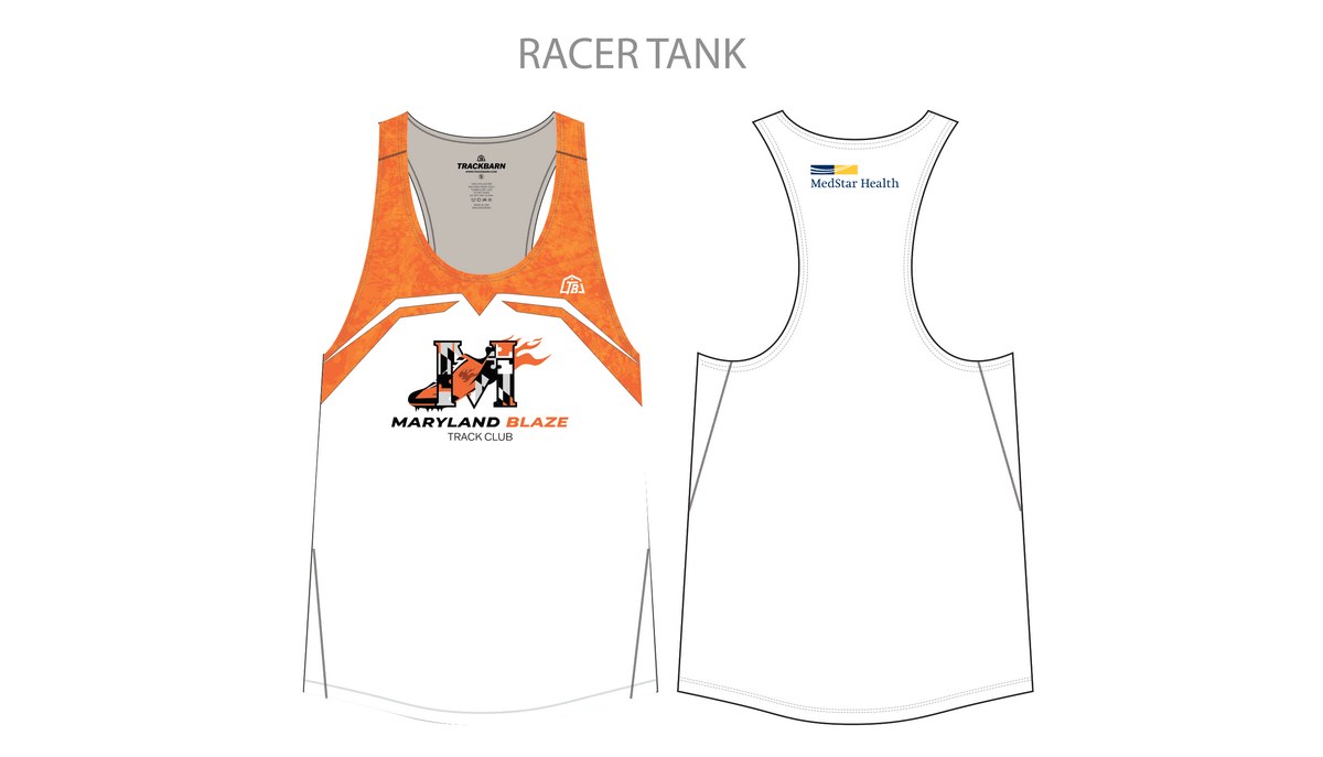Maryland Blaze - Men Racer Tank - White (517) - TrackBarn