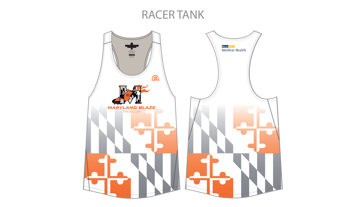 Maryland Blaze - Men Racer Tank - White (539) - TrackBarn