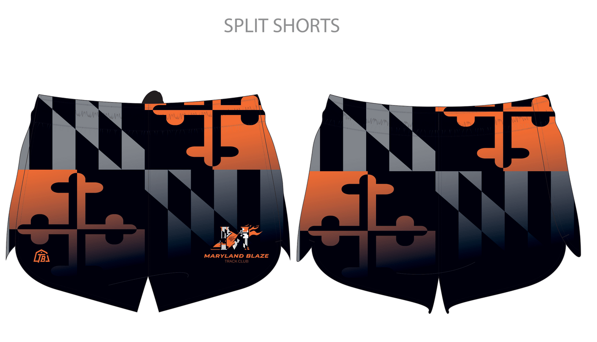 Maryland Blaze - Men Split Shorts - Black (507) - TrackBarn