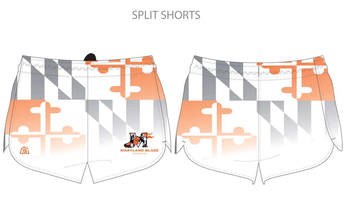 Maryland Blaze - Men Split Shorts - White (506) - TrackBarn