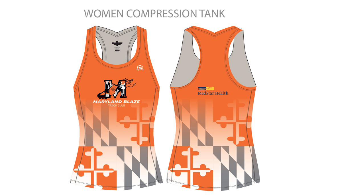Maryland Blaze - Women Compression Tank - Orange (540) - TrackBarn