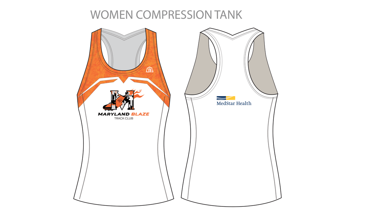 Maryland Blaze - Women Compression Tank - White (527) - TrackBarn