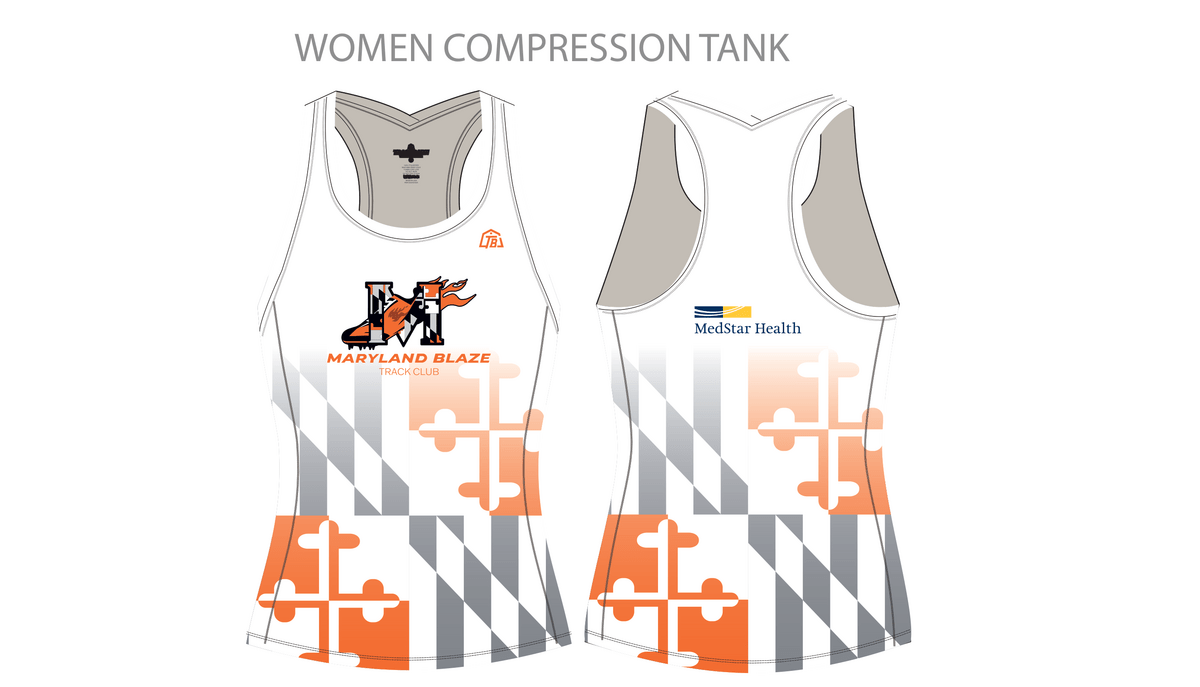 Maryland Blaze - Women Compression Tank - White (529) - TrackBarn