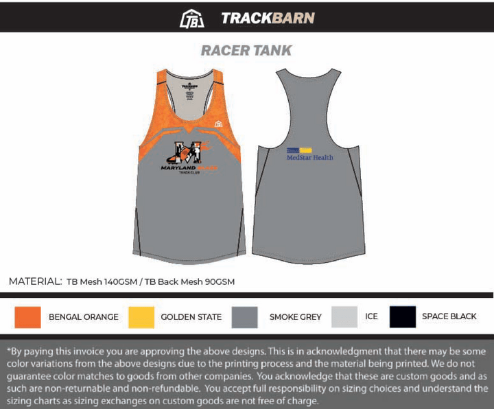 Maryland Blaze - Women Racer Tank (569) - TrackBarn