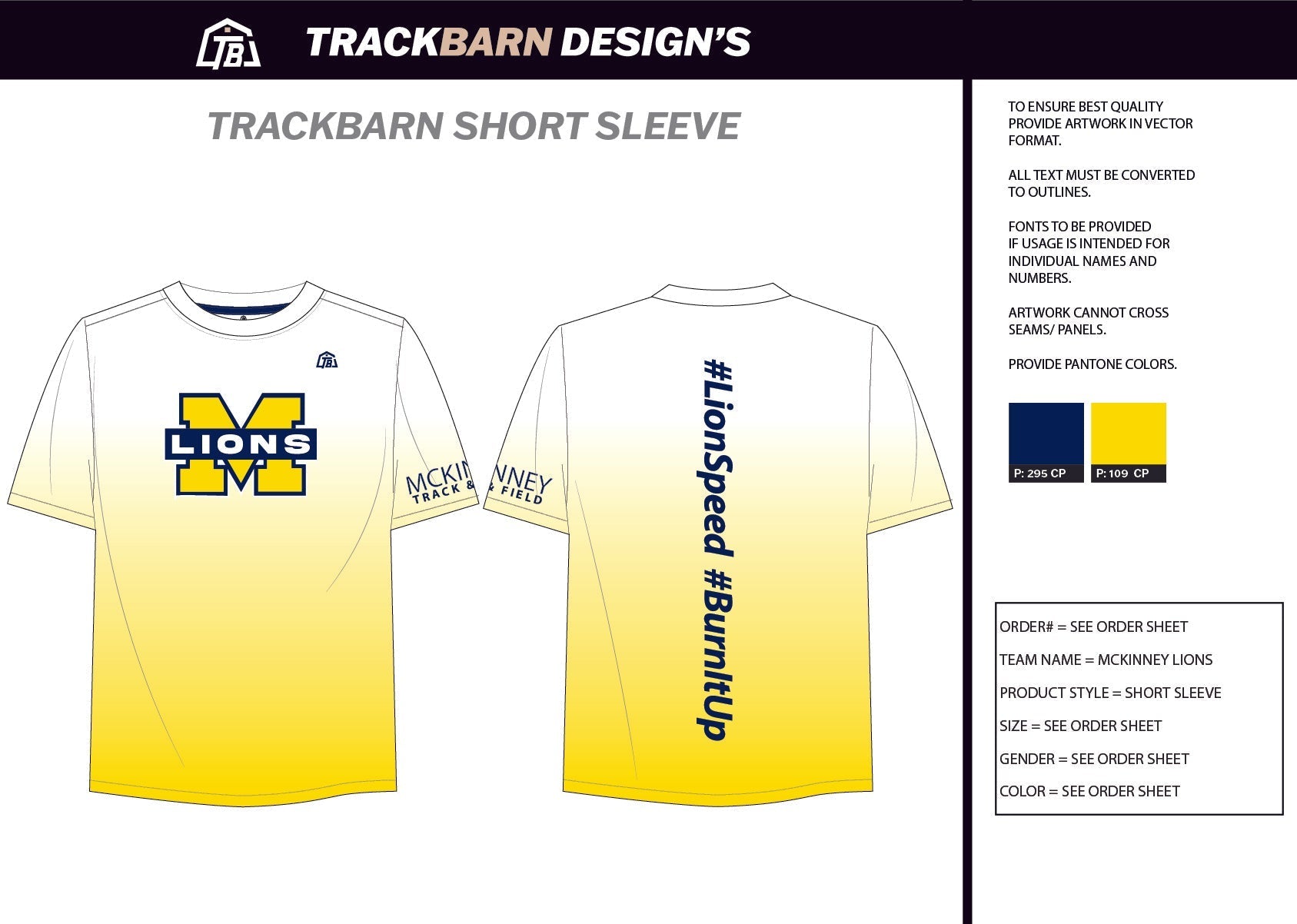 McKinney - Lions - Mens Stretch Light Training Tee - TrackBarn