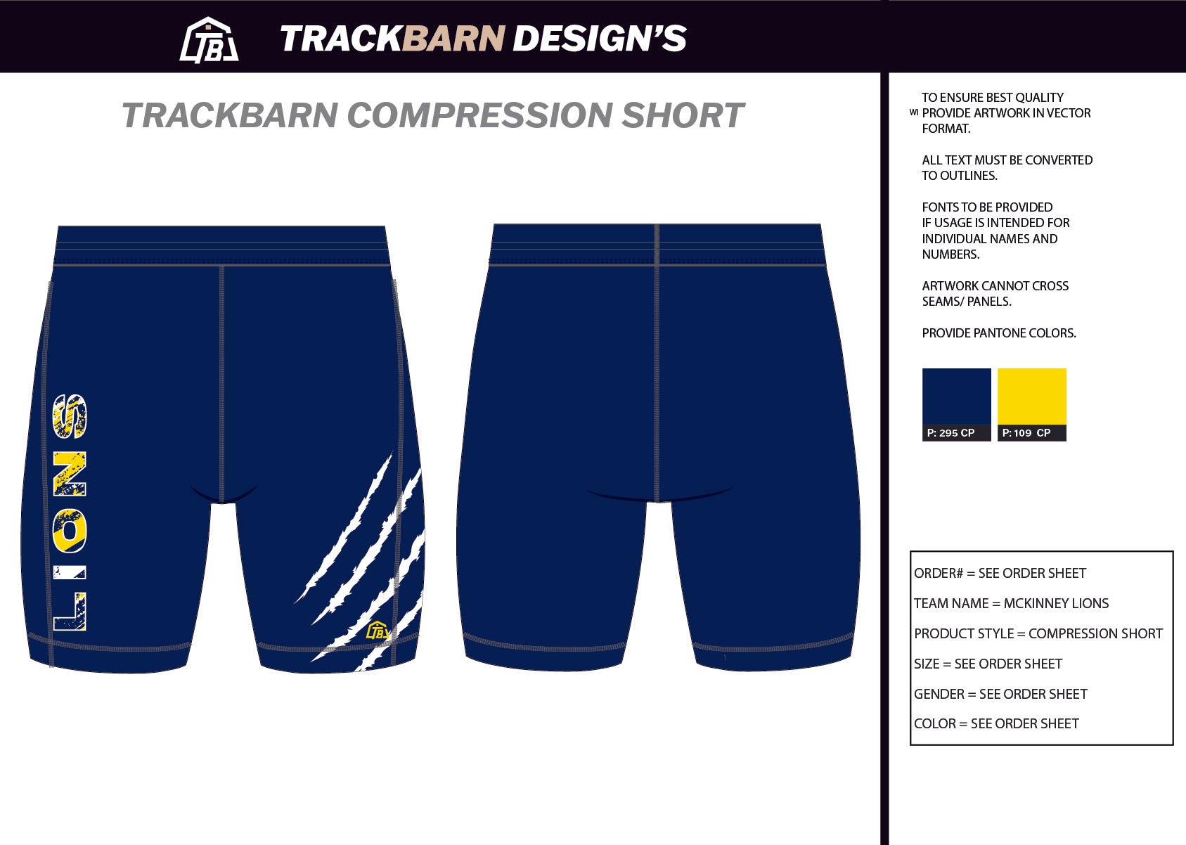McKinney - Lions - Womens Short Running Tight - TrackBarn
