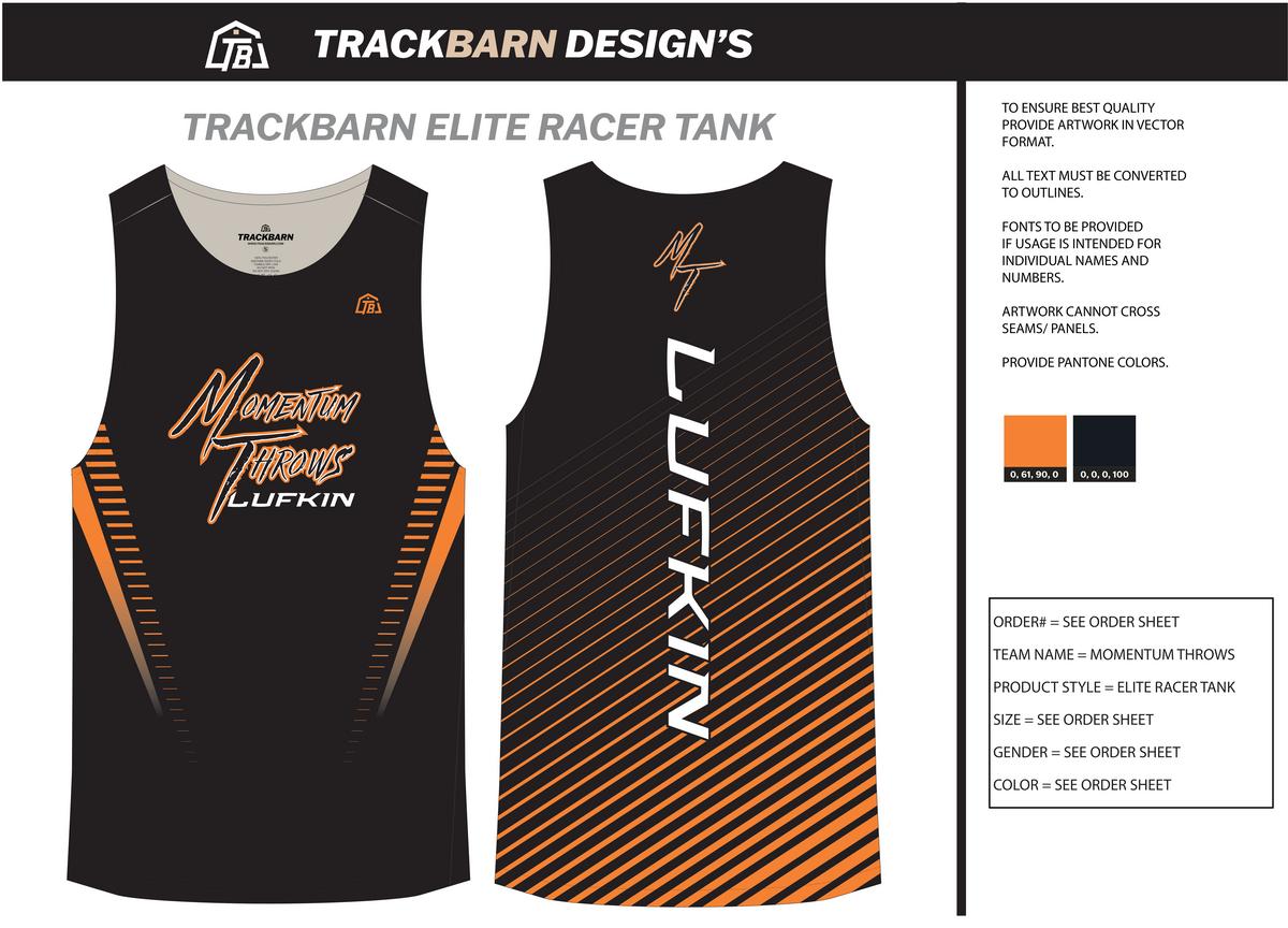 Momentum Throws Lufkin - Women's Track Singlet - Black - TrackBarn