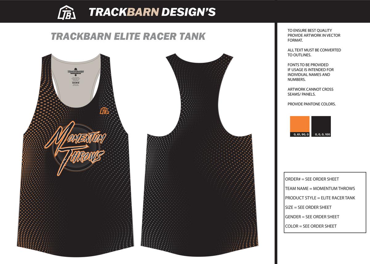 Momentum Throws - Mens Track Singlet - Black - TrackBarn