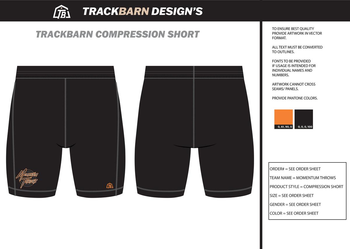 Momentum Throws - Women Short Running Tight - Black - TrackBarn