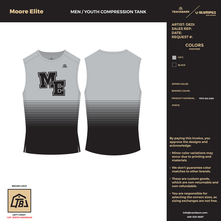 Moore Elite - Boys Compression Tank (2910) - TrackBarn