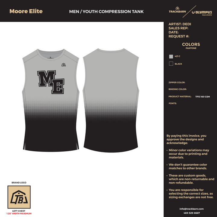 Moore Elite - Men Compression Tank - FT (2912) - TrackBarn