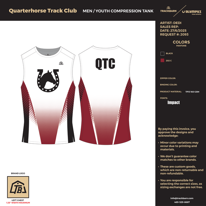 Quarterhorse Track Club - Youth Compression Tank - FT (1239) - TrackBarn