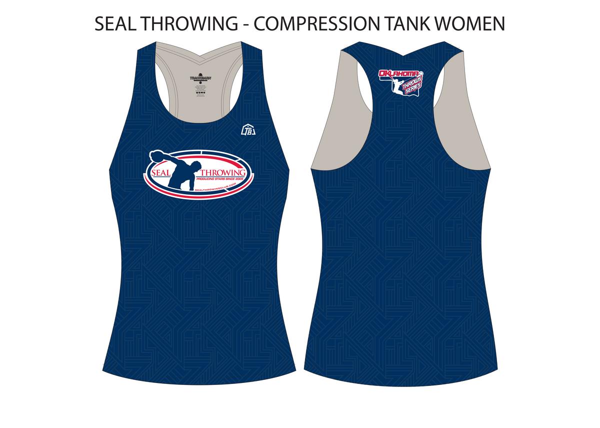 Seal Throwing Club LLC - Women Compression Tank - FT - Navy - TrackBarn