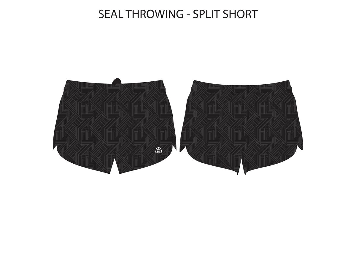 Seal Throwing Club LLC - Youth Split Track Short - Black - TrackBarn
