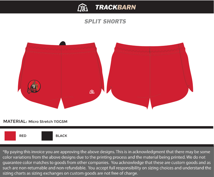 Spartans - Split Shorts (1061) - TrackBarn