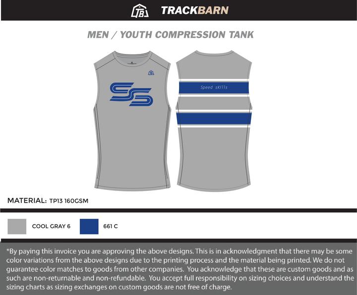Speed Skills Track Club - Men Compression Tank - Gray - TrackBarn