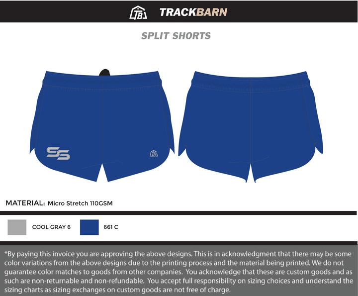 Speed Skills Track Club - Men Split Shorts - Blue - TrackBarn