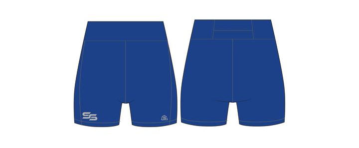 Speed Skills Track Club - Women Compression Shorts - Blue - TrackBarn