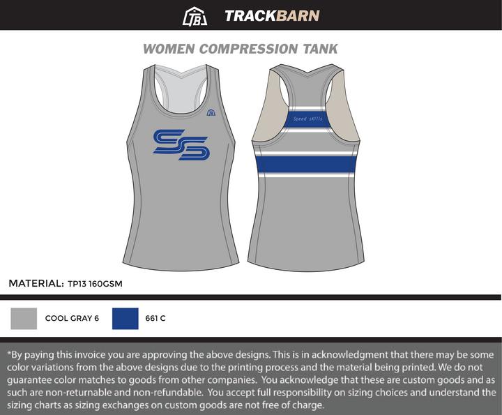 Speed Skills Track Club - Women Compression Tank - Gray - TrackBarn