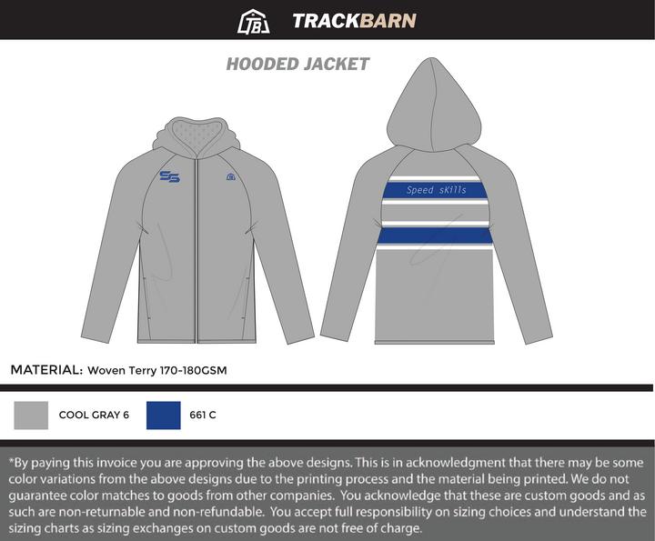 Speed Skills Track Club - Women Hooded Jacket - Gray - TrackBarn