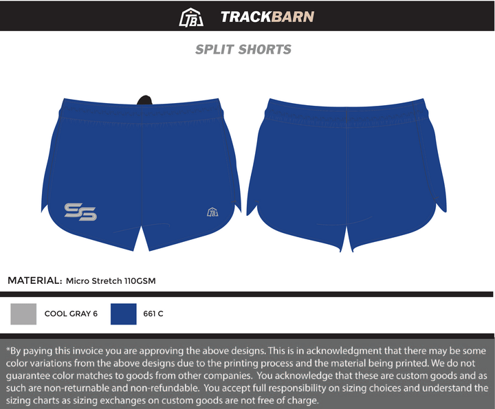 Speed Skills Track Club - Women Split Shorts (1517) - TrackBarn