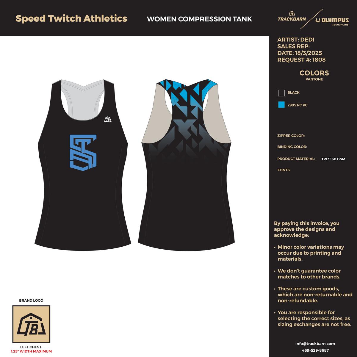 Speed Twitch Athletics - Women Compression Tank - TrackBarn