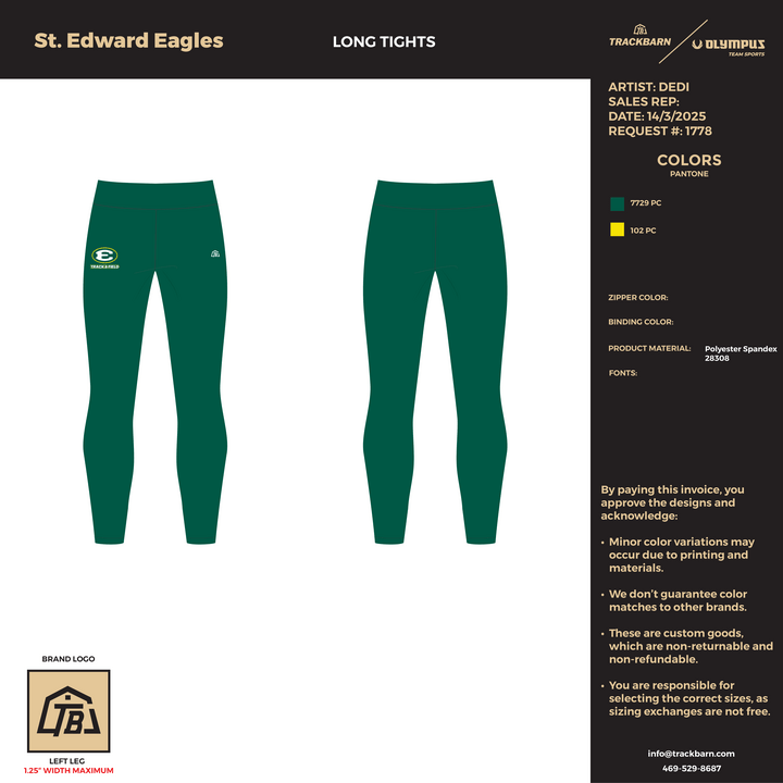 St. Edward Eagles - Women Long Tights (2891) - TrackBarn