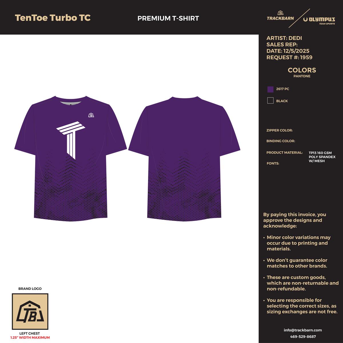 TenToe Turbo TC - Men Performance T-Shirt - Purple - TrackBarn