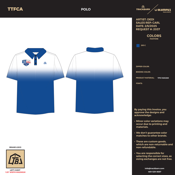 TTFCA Board Designs - Women Golf Polo (2695) - TrackBarn