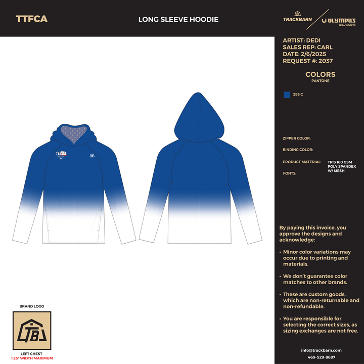 TTFCA Board Designs - Women Long Sleeve Hoodie (2694) - TrackBarn