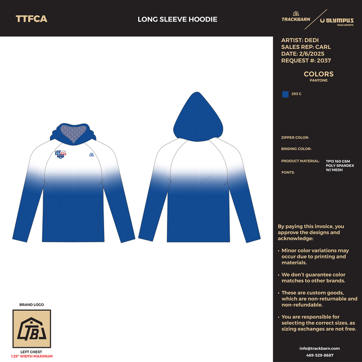 TTFCA Board Designs - Youth Long Sleeve Hoodie (2693) - TrackBarn