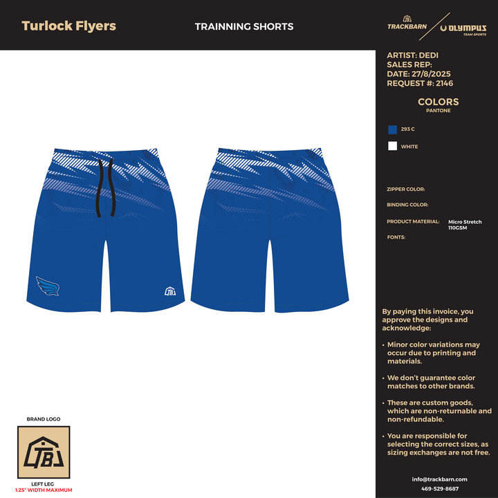 Turlock Flyers - Men Game Day Shorts (2680) - TrackBarn