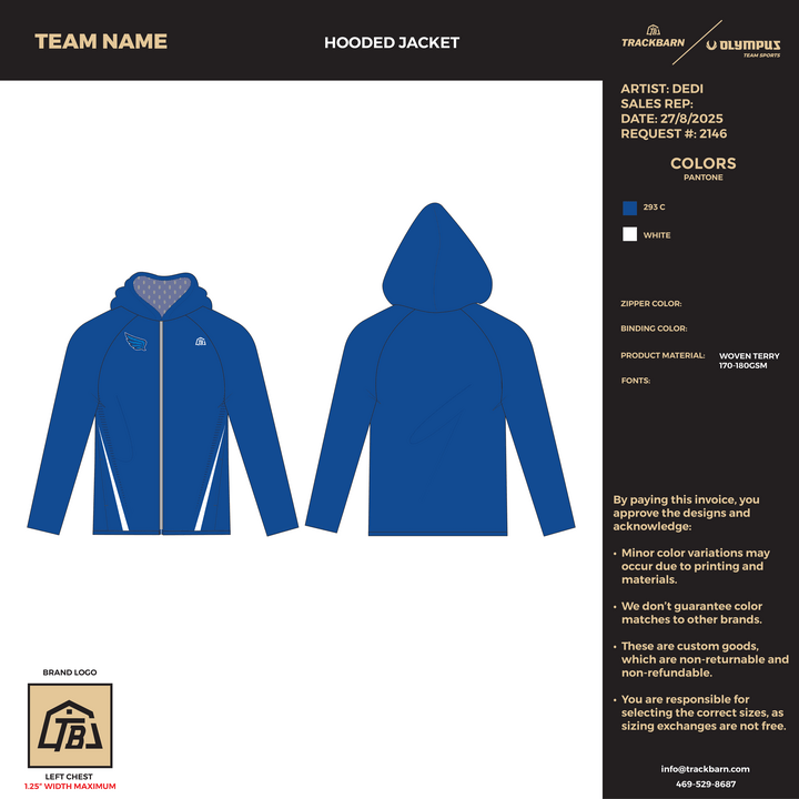 Turlock Flyers - Men Hooded Jacket (2676) - TrackBarn