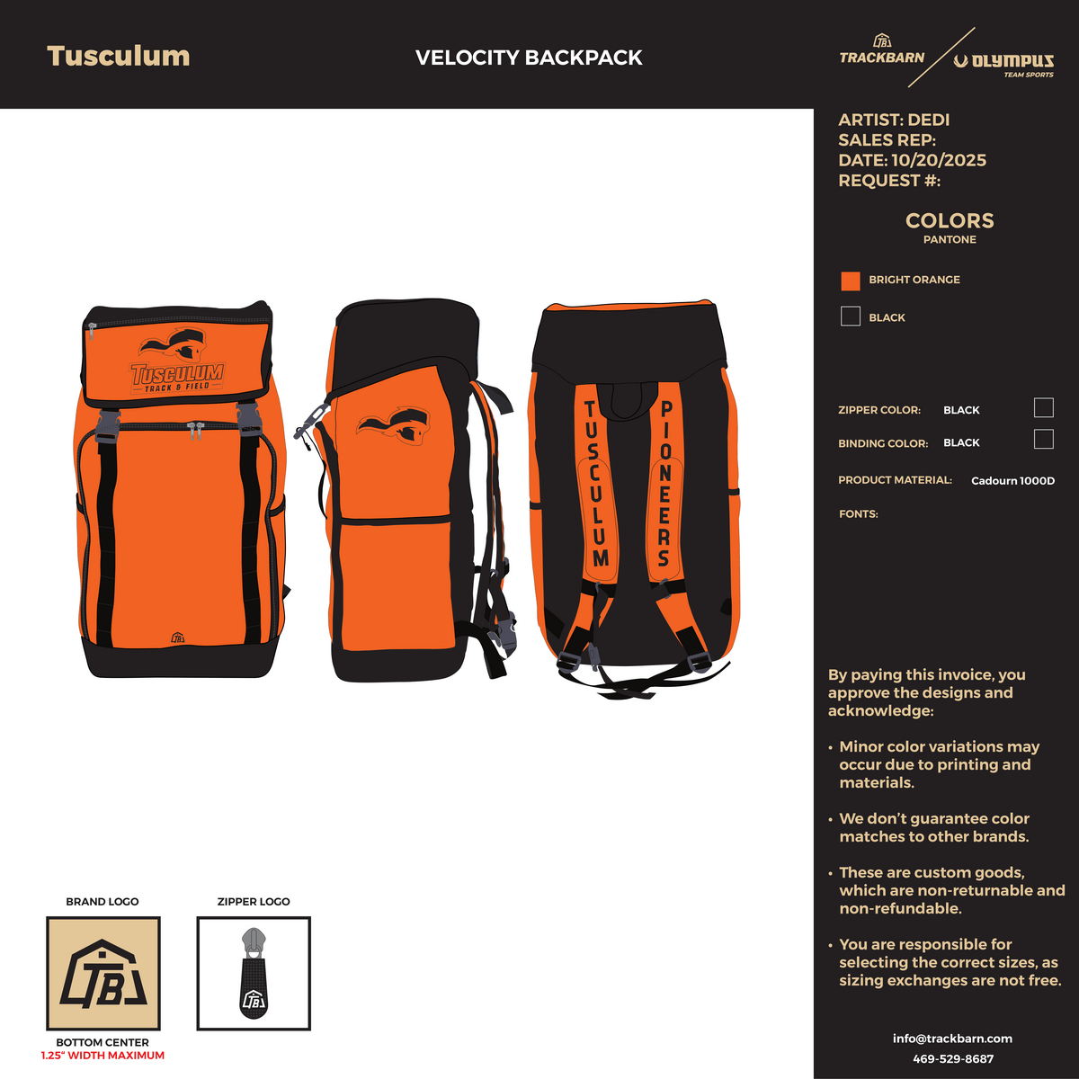 Tusculum - Velocity Backpack (1388) - TrackBarn