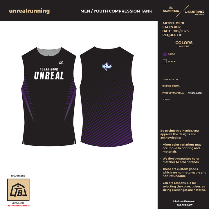 unrealrunning - Men Compression Tank - FT (2867) - TrackBarn