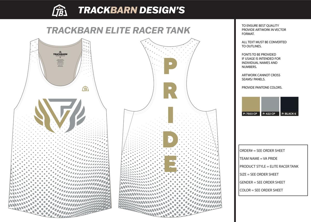 VA Pride - Youth Track Singlet - White - TrackBarn