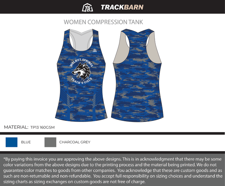 Walnut Springs Middle School - Women Compression Tank - FT (1277) - TrackBarn