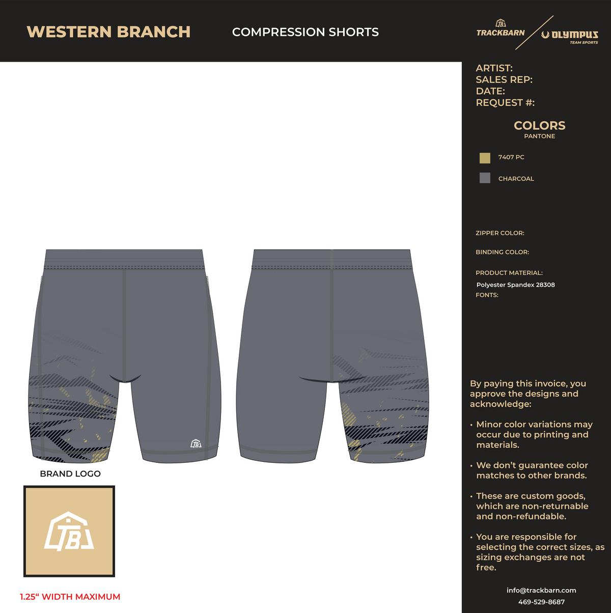 Western Branch - Men Short Running Tight - Charcoal - TrackBarn
