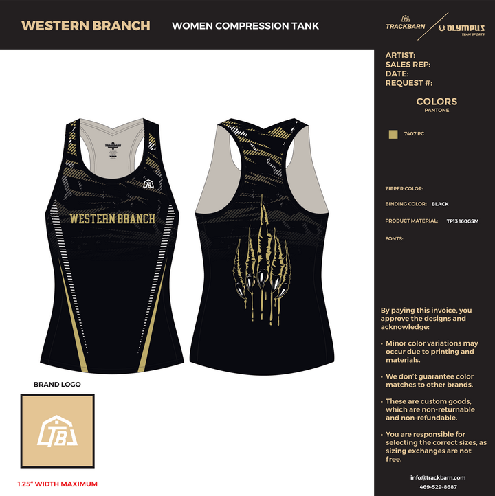 Western Branch - Women Compression Tank (1161) - TrackBarn