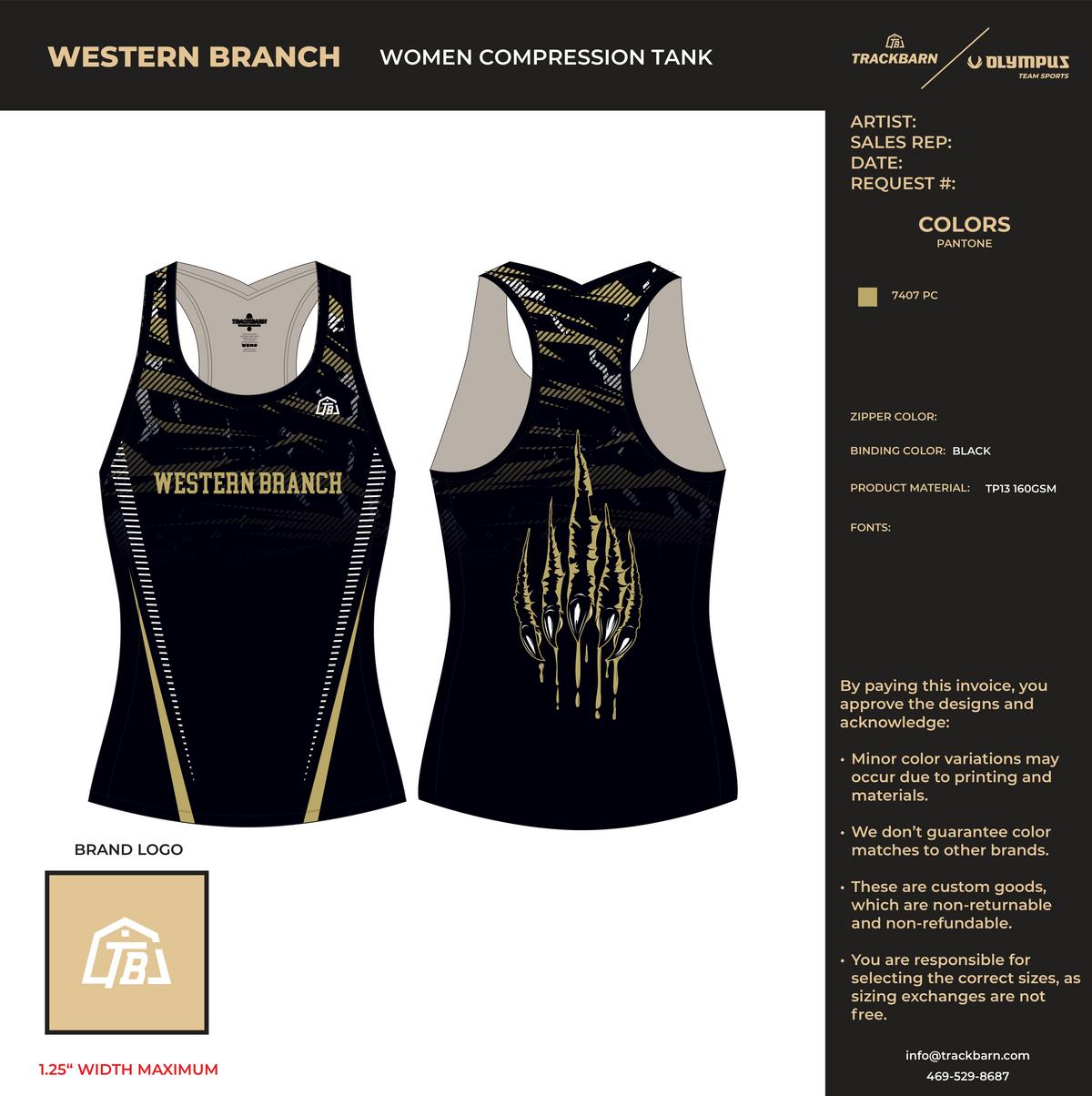 Western Branch - Women Compression Tank - FT - Black - TrackBarn