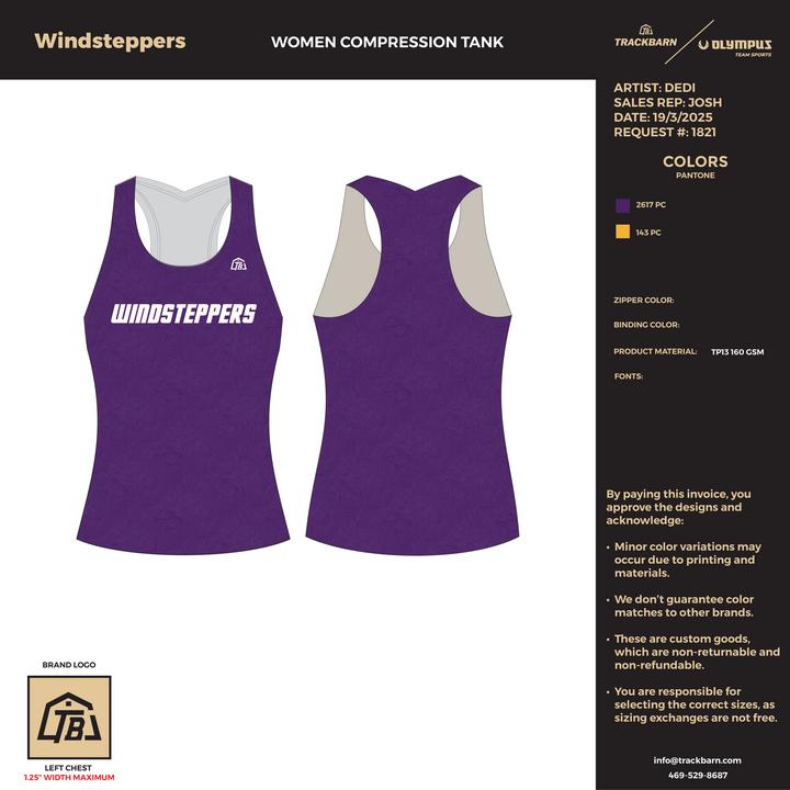 Windsteppers - Girls Compression Tank - Purple - TrackBarn