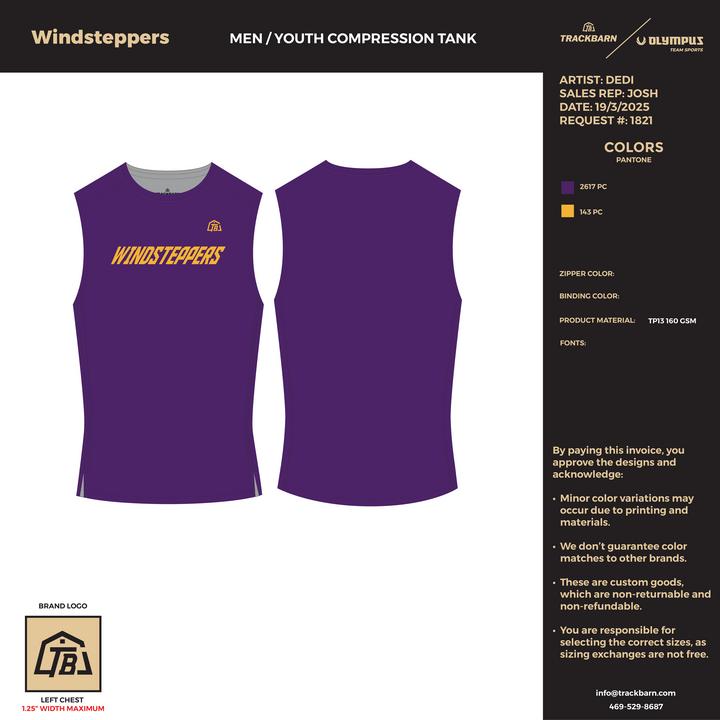 Windsteppers - Men Compression Tank - Purple - TrackBarn
