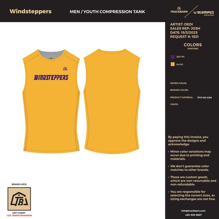 Windsteppers - Men Compression Tank - Yellow - TrackBarn