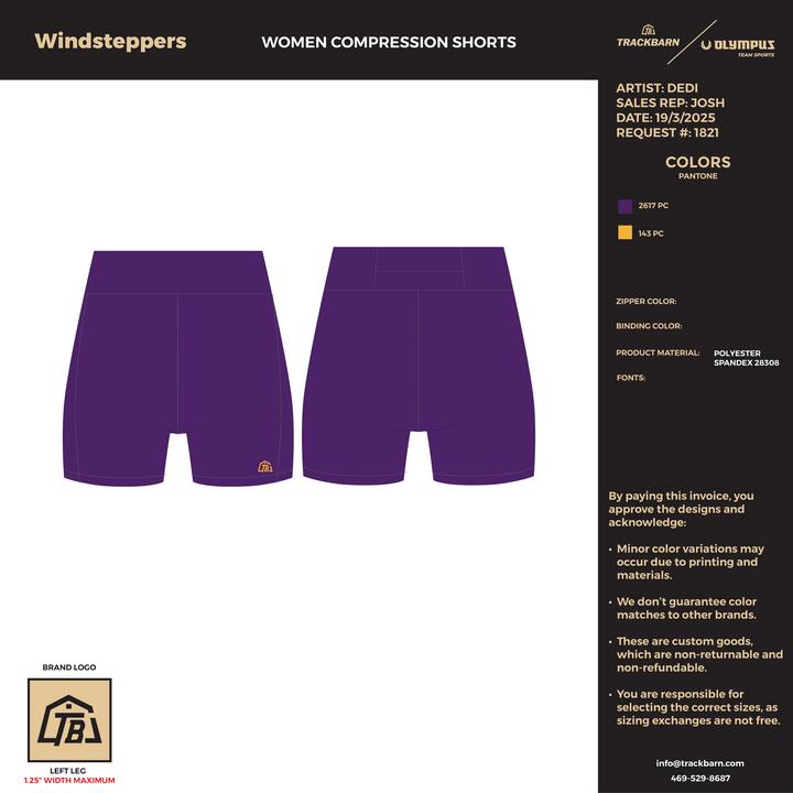 Windsteppers - Women Compression Shorts - Purple - TrackBarn