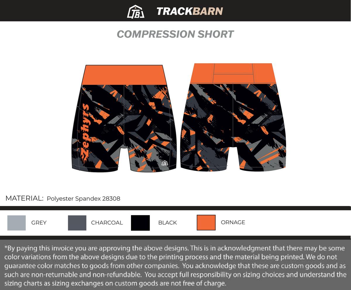 Zephyrs - Boys Compression Shorts - Orange - TrackBarn