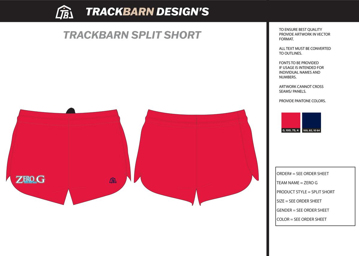 Zero G - Youth Split Track Short - Red - TrackBarn