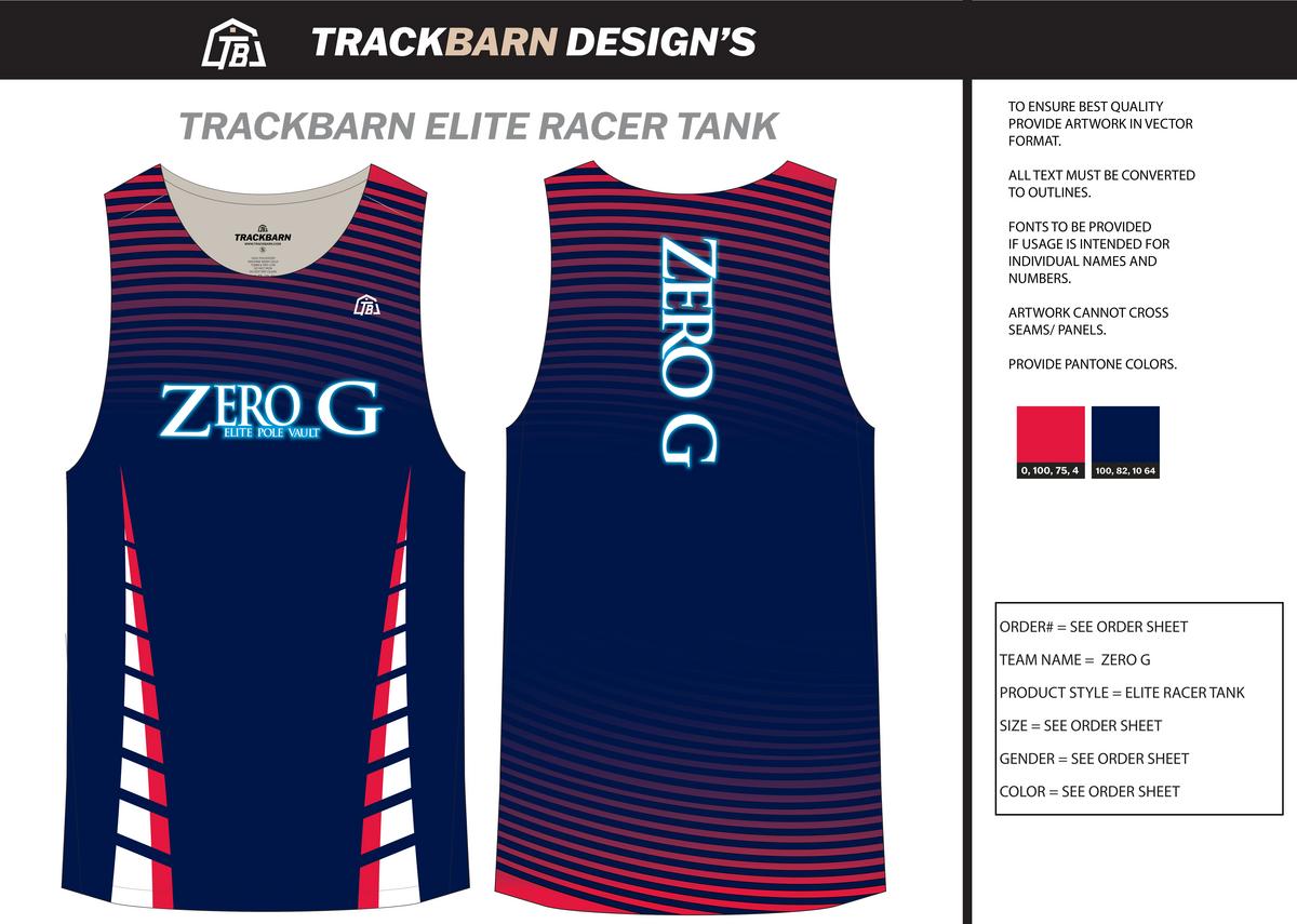 Zero G - Youth Track Singlet - Blue - TrackBarn